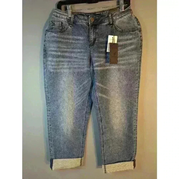 Poetic Justice true boyfriend verla Jeans Blue cuffed ankle 28r - Picture 1 of 13